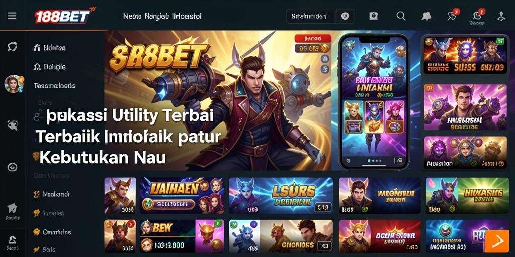 Tampilan utama 188BET yang menunjukkan fitur Utility