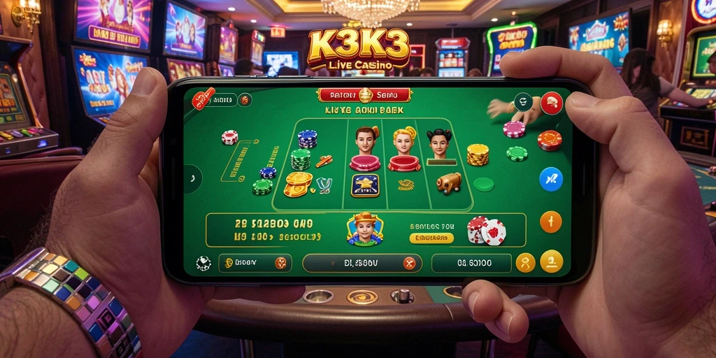 Tampilan menarik dari gameplay Live Casino K3K3 yang mengasyikkan.