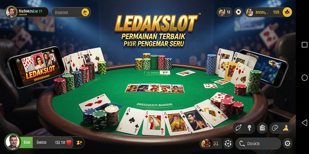 Tampilan gameplay seru dari LEDAKSLOT saat bermain Poker.